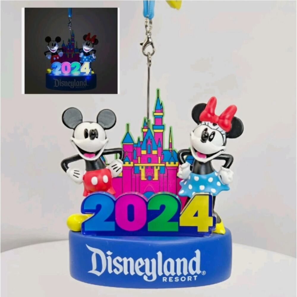 NEW Disneyland Resort Mickey and Minnie Castle Light Up Ornament 2024